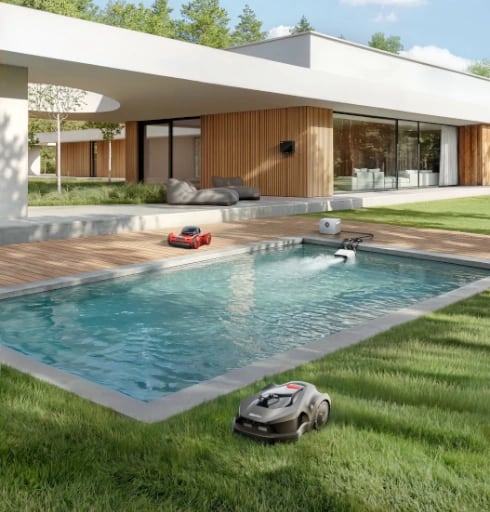A modern home with a flawless Swim Jets Australia-maintained pool and garden